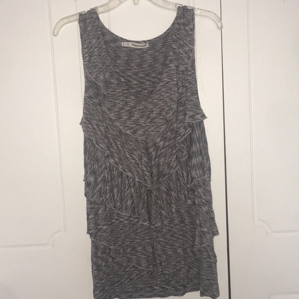 Maurice’s plus size 2 tiered grey print tank top